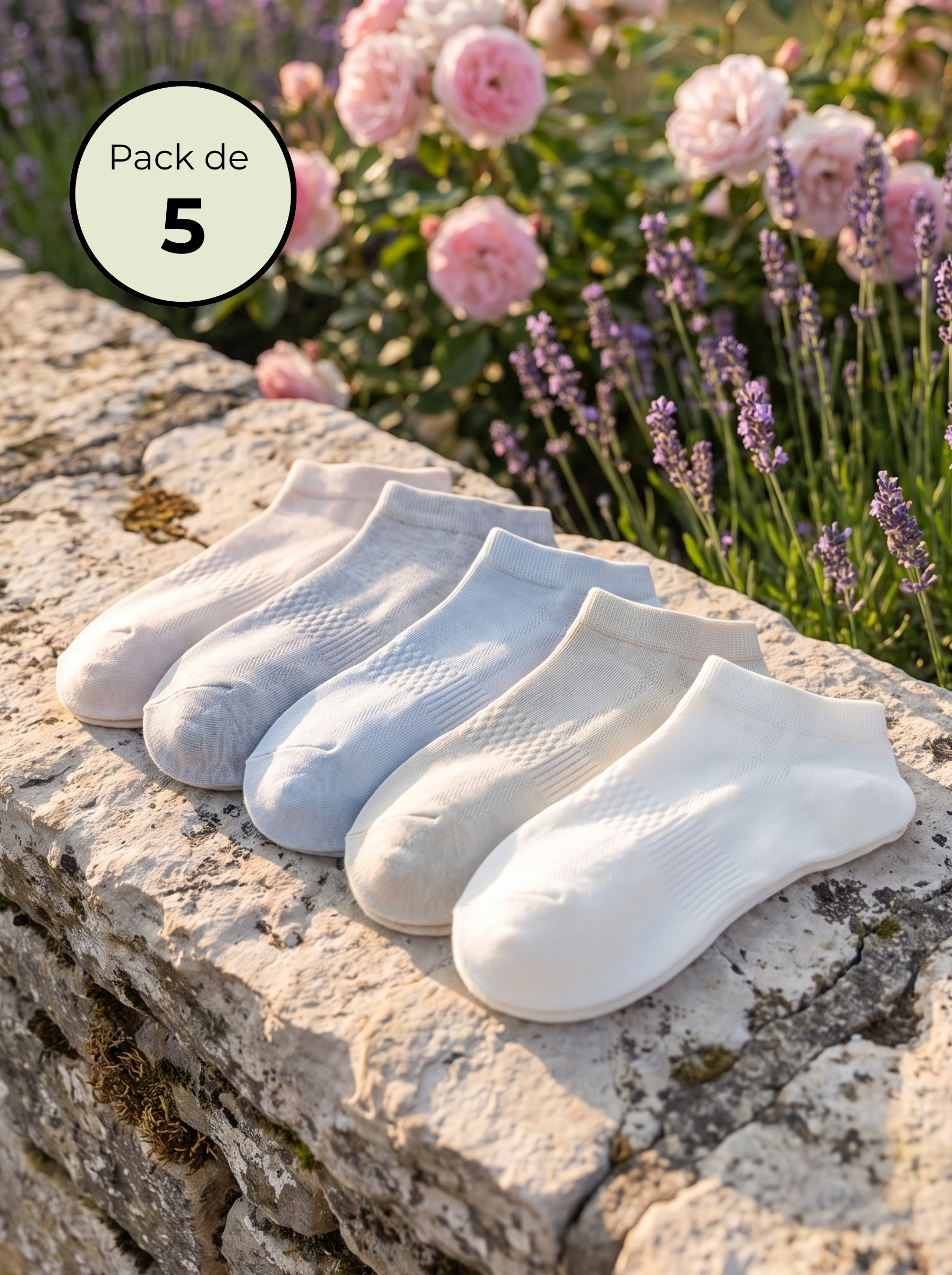 Pack de 5 Chaussettes Courtes YELENA en bambou